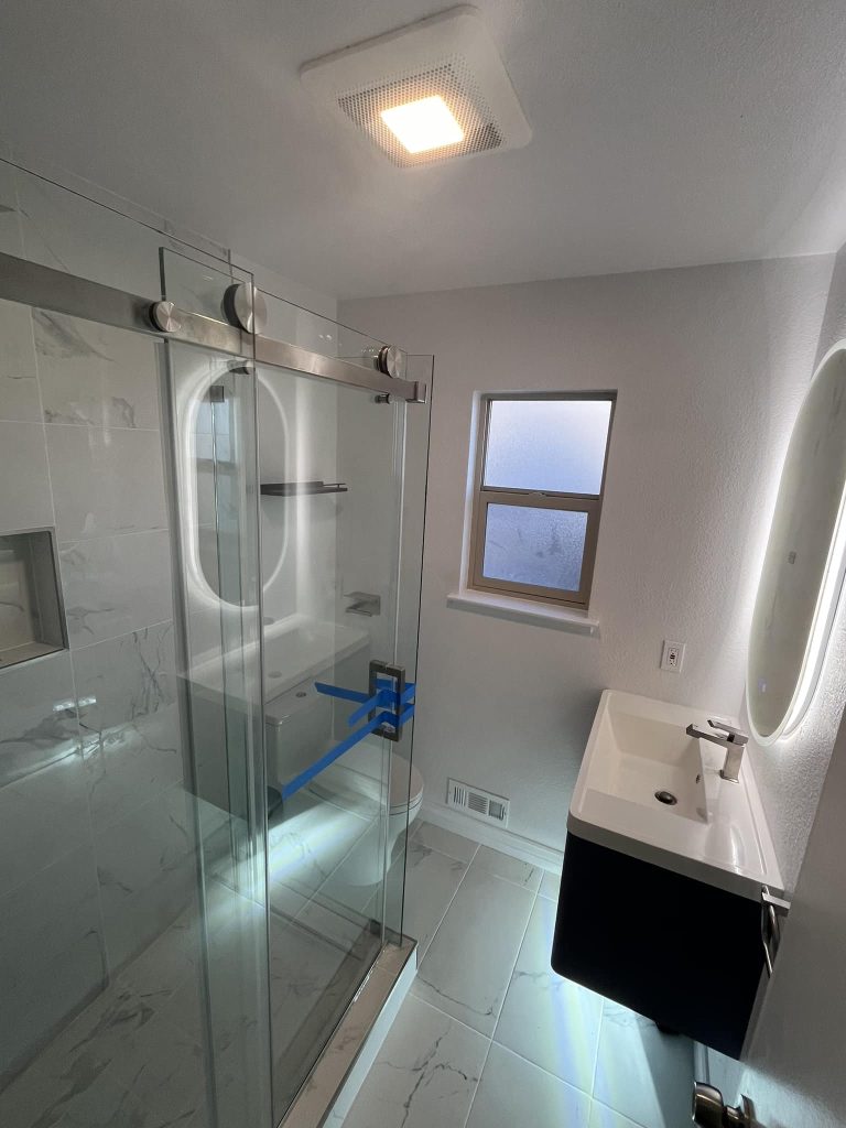 Bathroom with shower remodeling